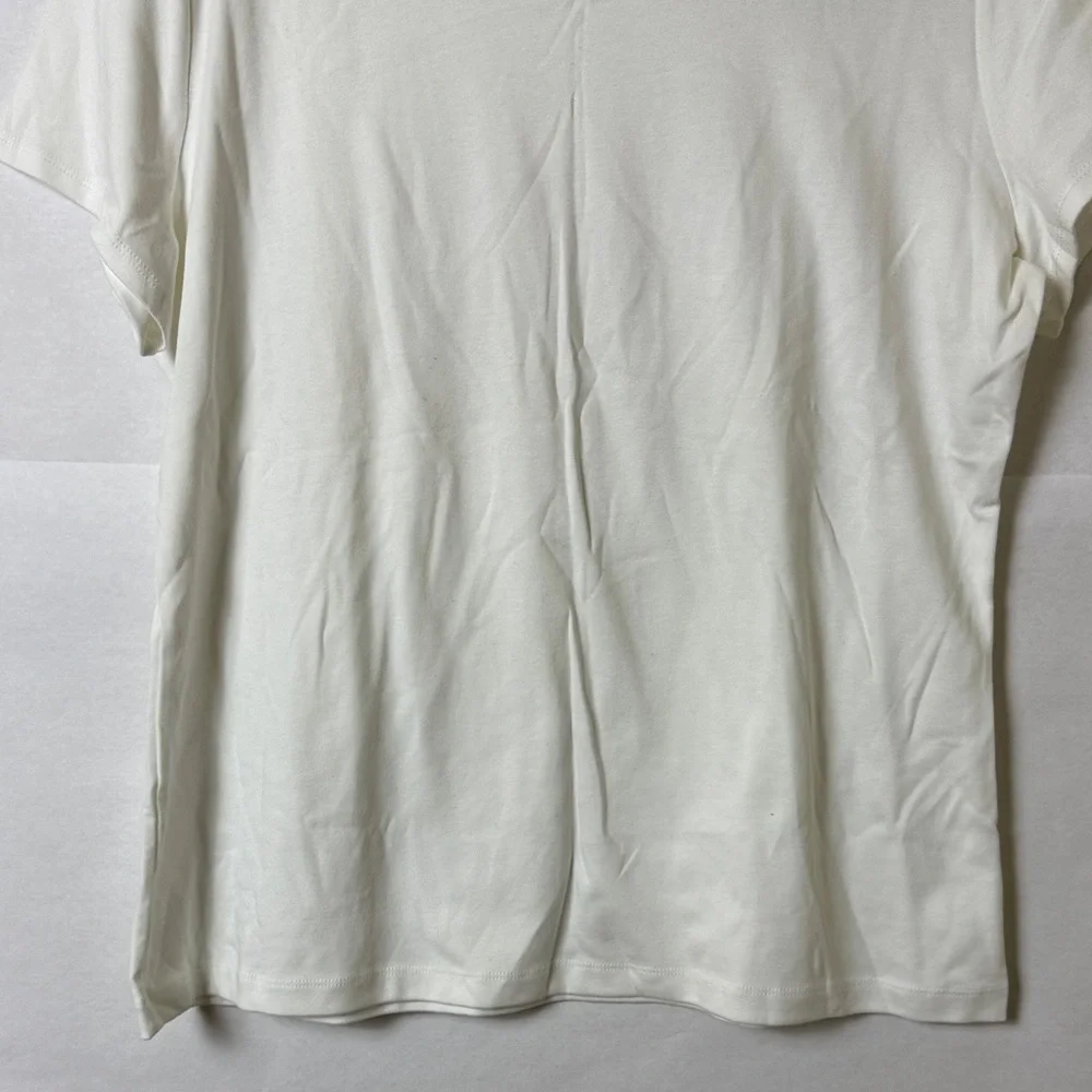NWT Croft & Barrow White Pima Cotton Tee Sz L Classic Minimalist Wardrobe Basic - Picture 4 of 10